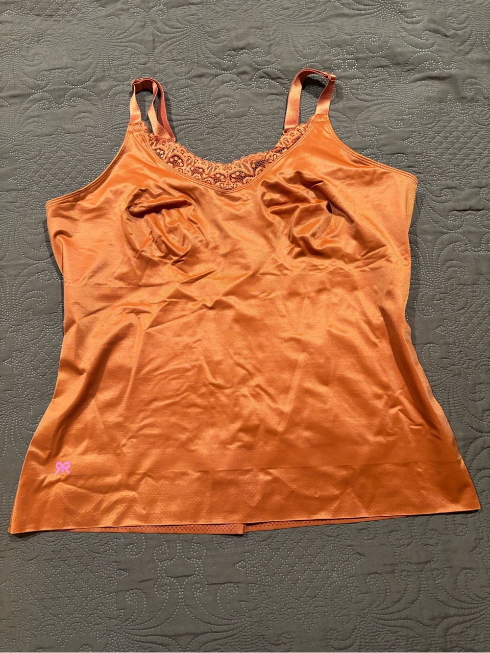 Ruby Ribbon Orange Lace-Trim Shaping Camisole